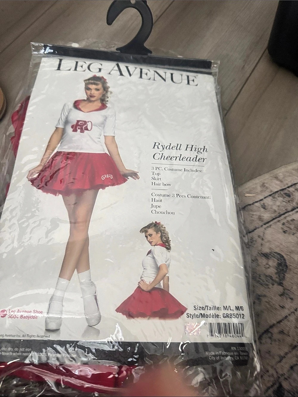 Leg Avenue Rydell High Cheerleader Costume Red & White Medium/Large